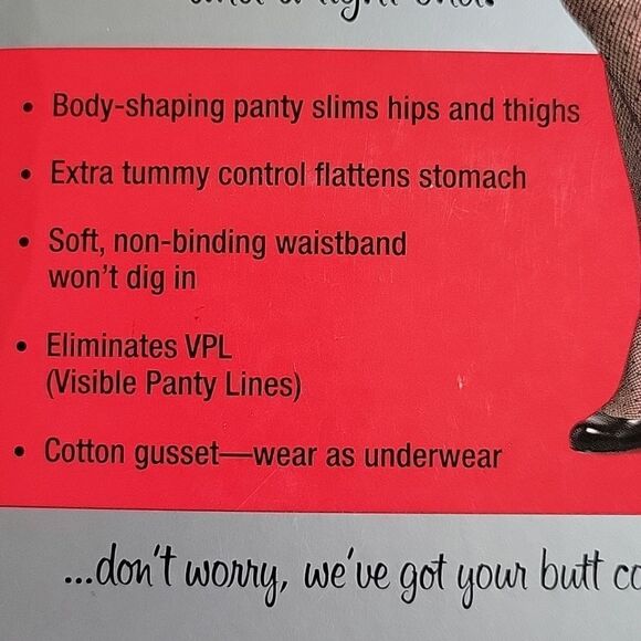 NEW SPANX FISHNET STOCKINGS TIGHTS PANTYHOSE TIGHT END SHAPING BLACK SIZE C XL - Picture 2 of 5